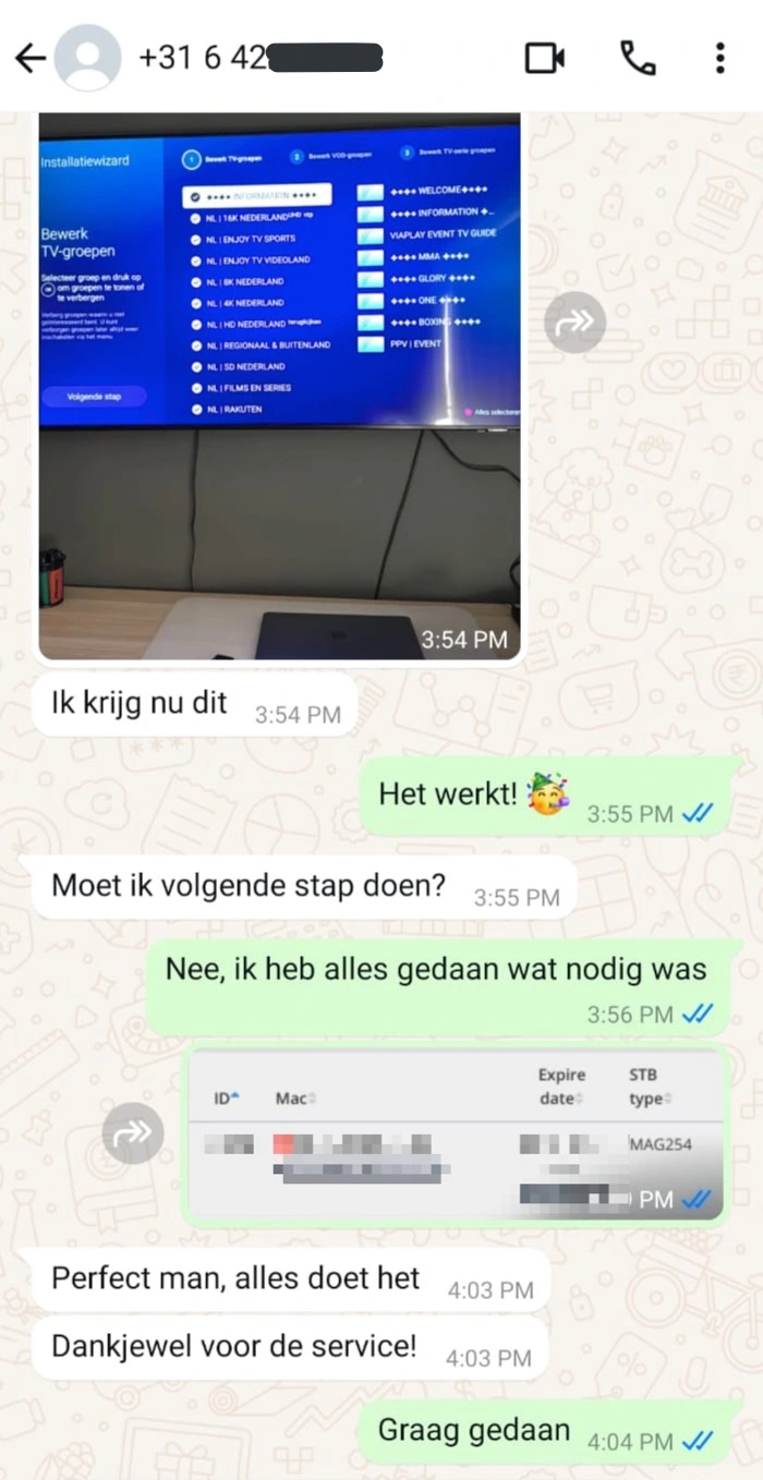 Tevreden klant.